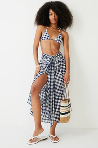 J.Crew Draped Beach Sarong in Gingham $70 $42 | J.Crew&nbsp;