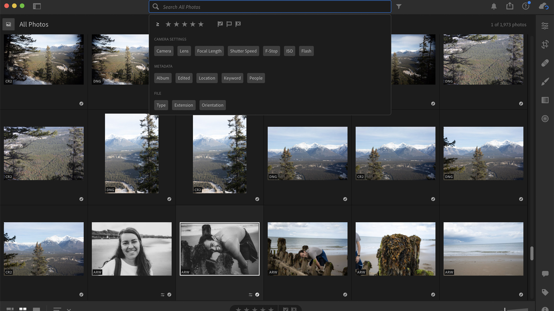 Adobe Lightroom review: image shows adobe lightroom layout