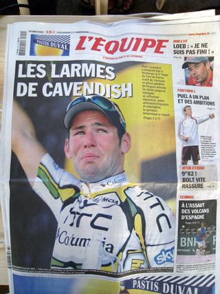L'Equipe front page, 9 July 2010