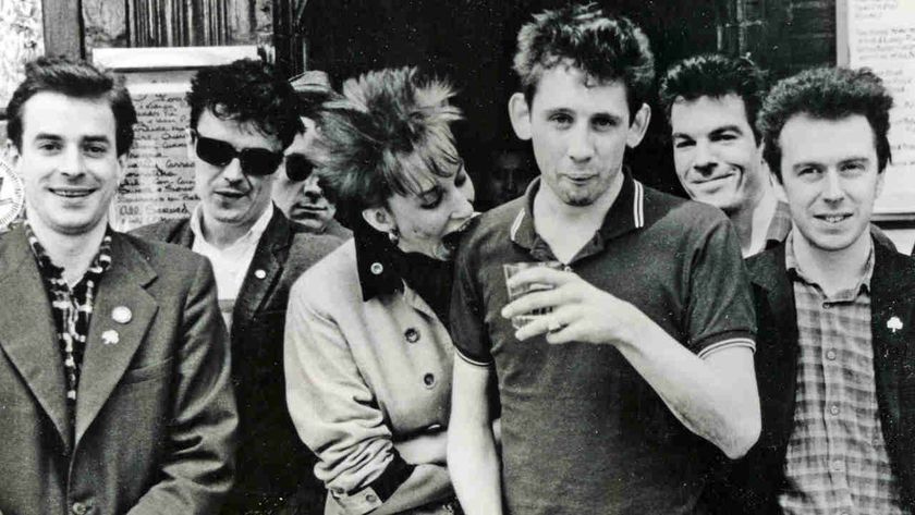 The Pogues posing for a photograph in 1985