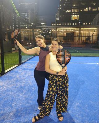 What is Padel? Amy and friend playing Padel