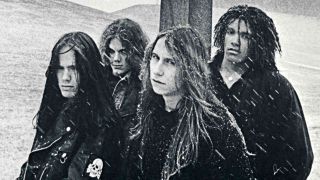Entombed standing in the snow in 1991
