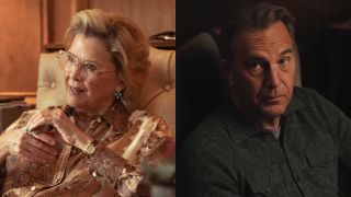 From left to right: Annette Bening as Beulah Jackson in Dutton Ranch and Kevin Costner as John Dutton in Yellowstone.