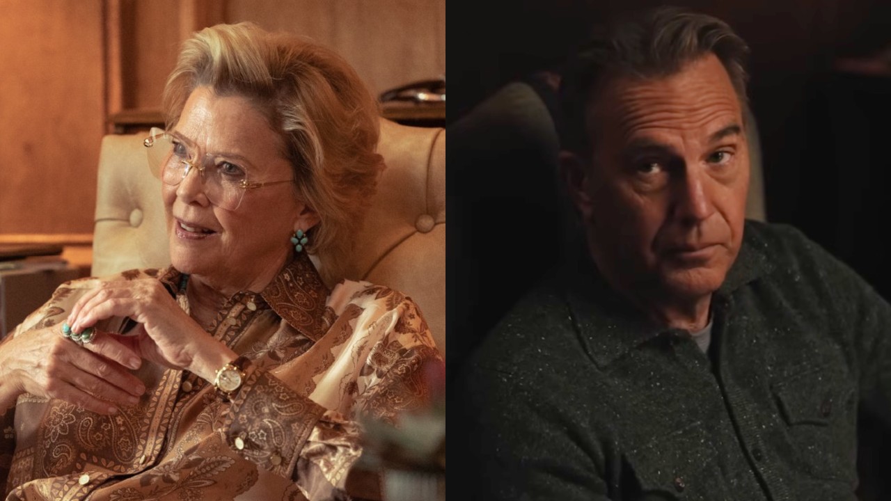From left to right: Annette Bening as Beulah Jackson in Dutton Ranch and Kevin Costner as John Dutton in Yellowstone.
