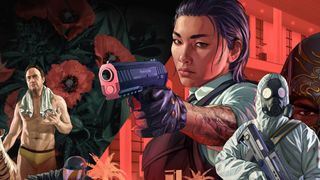 GTA Online characters brandish guns and masks