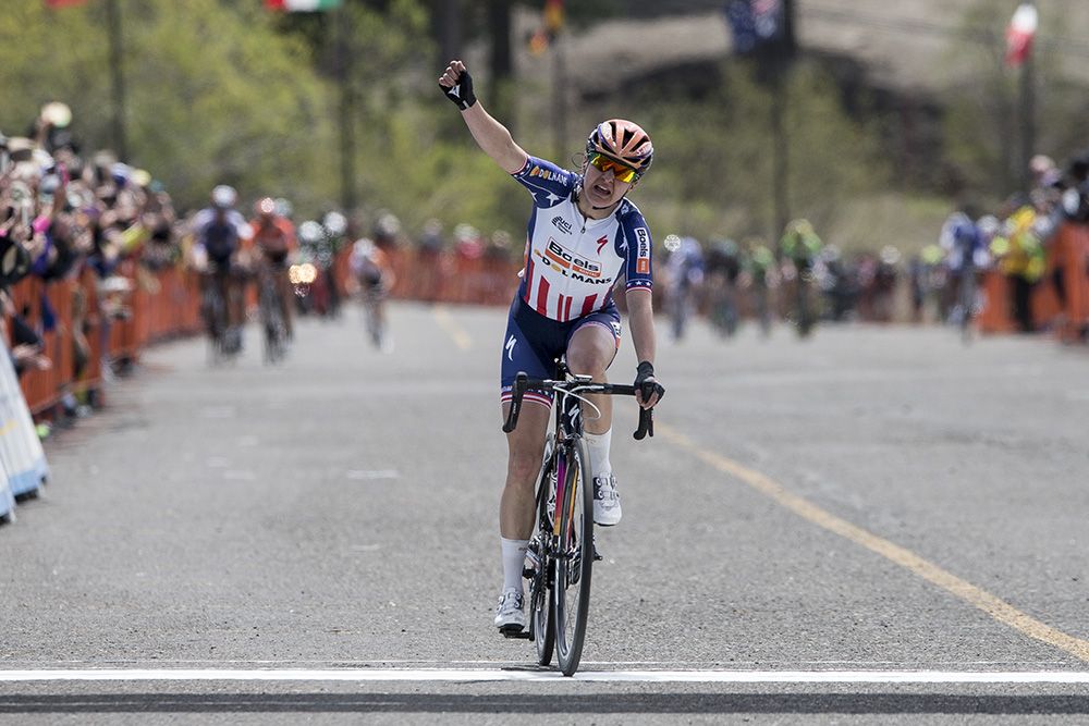 Megan Guarnier (Boels Dolmans) wins the opening stage