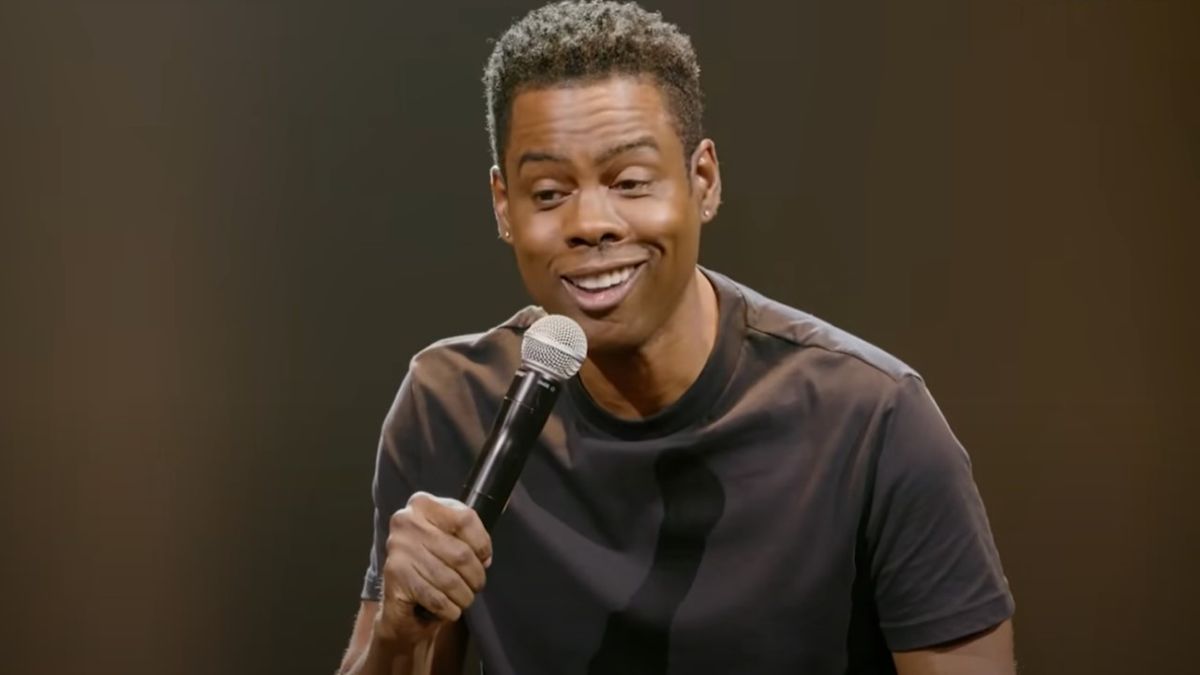 Chris Rock performs on his Netflix special Tamborine.