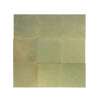 A pale green Zellige tile