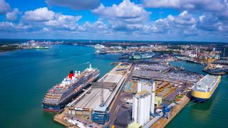 An aerial photo of the Port of Southampton