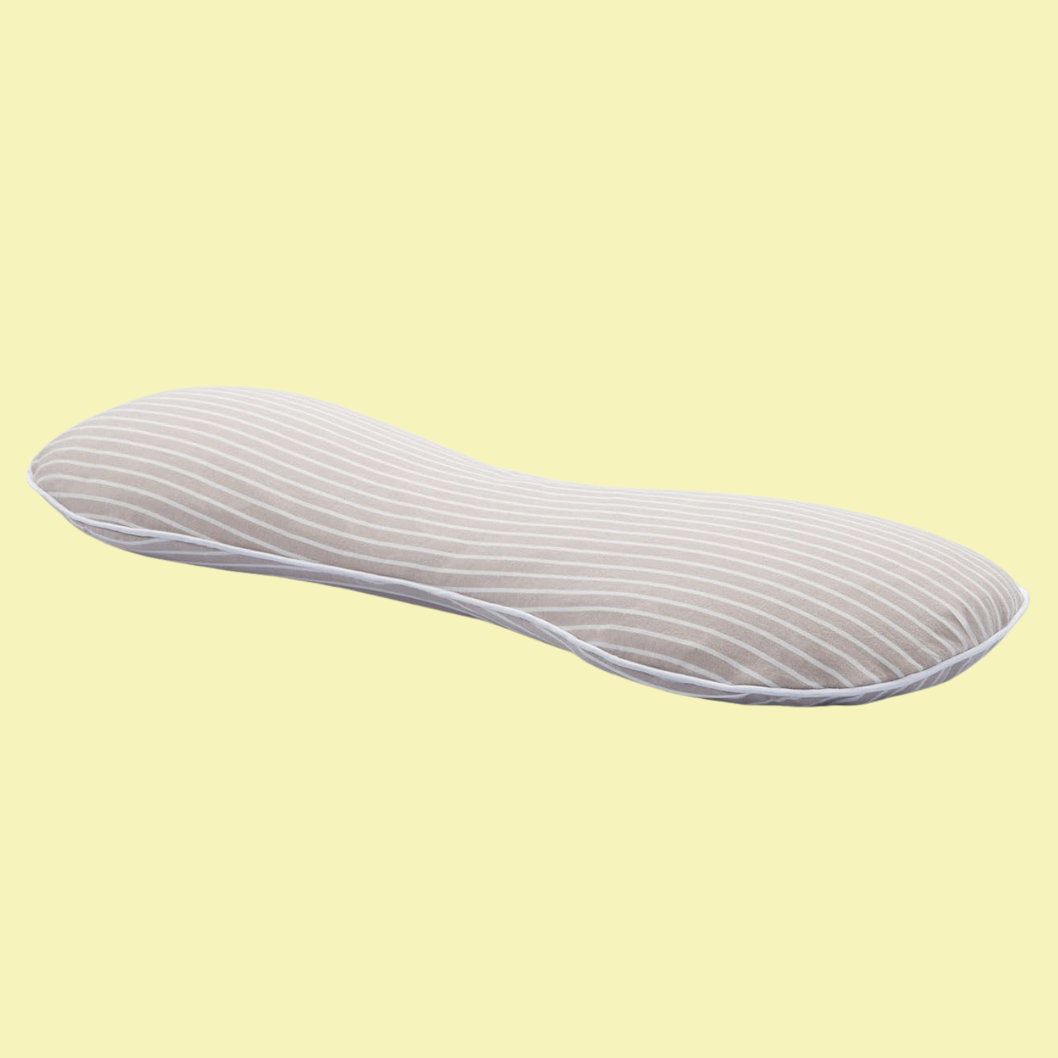 A flat striped buckwheat pillow