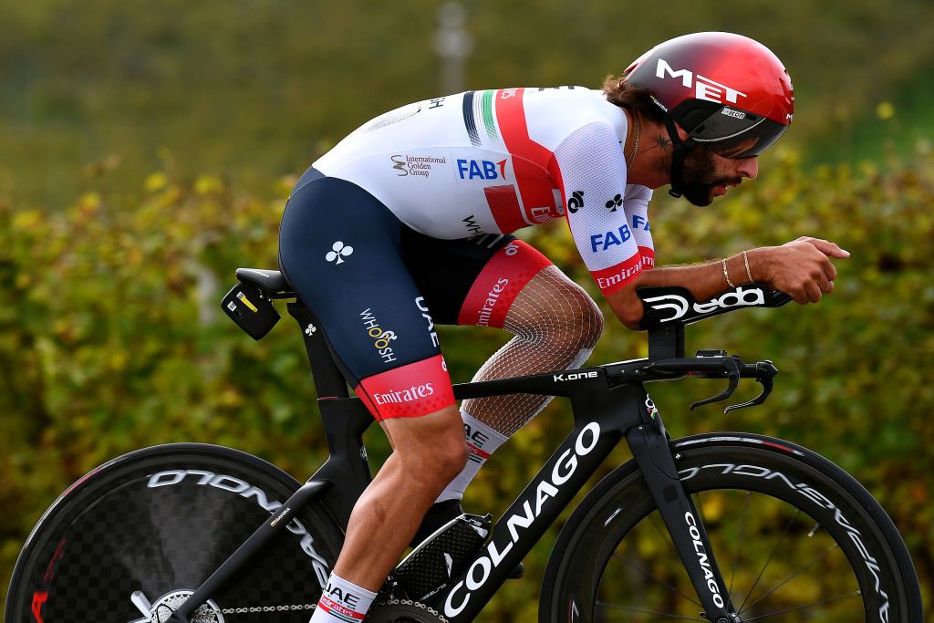 Fernando Gaviria during the stage 14 time trial at the Giro d'Italia