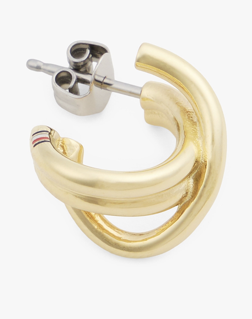 Double Gold-Plated Hoop Earrings