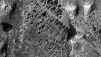 a greyscale landscape seen from high above, with overlapping twisting paths.