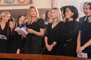 Anne-Marie Duff, Saise Quinn, Sharon Horgan, Eva Birthistle, Sarah Greene and Eve Hewson in “Bad Sisters,”