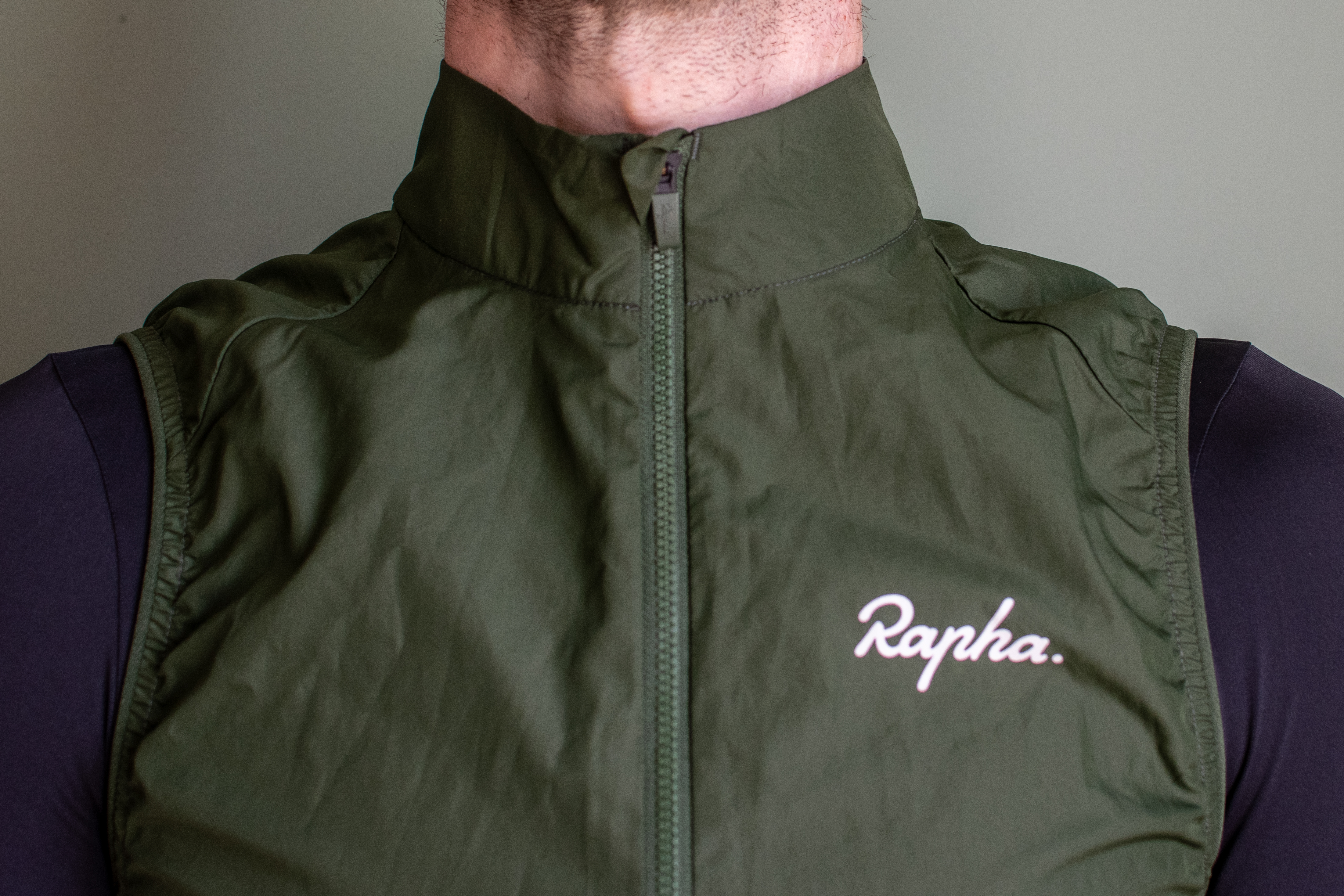 A Rapha Core gilet in green
