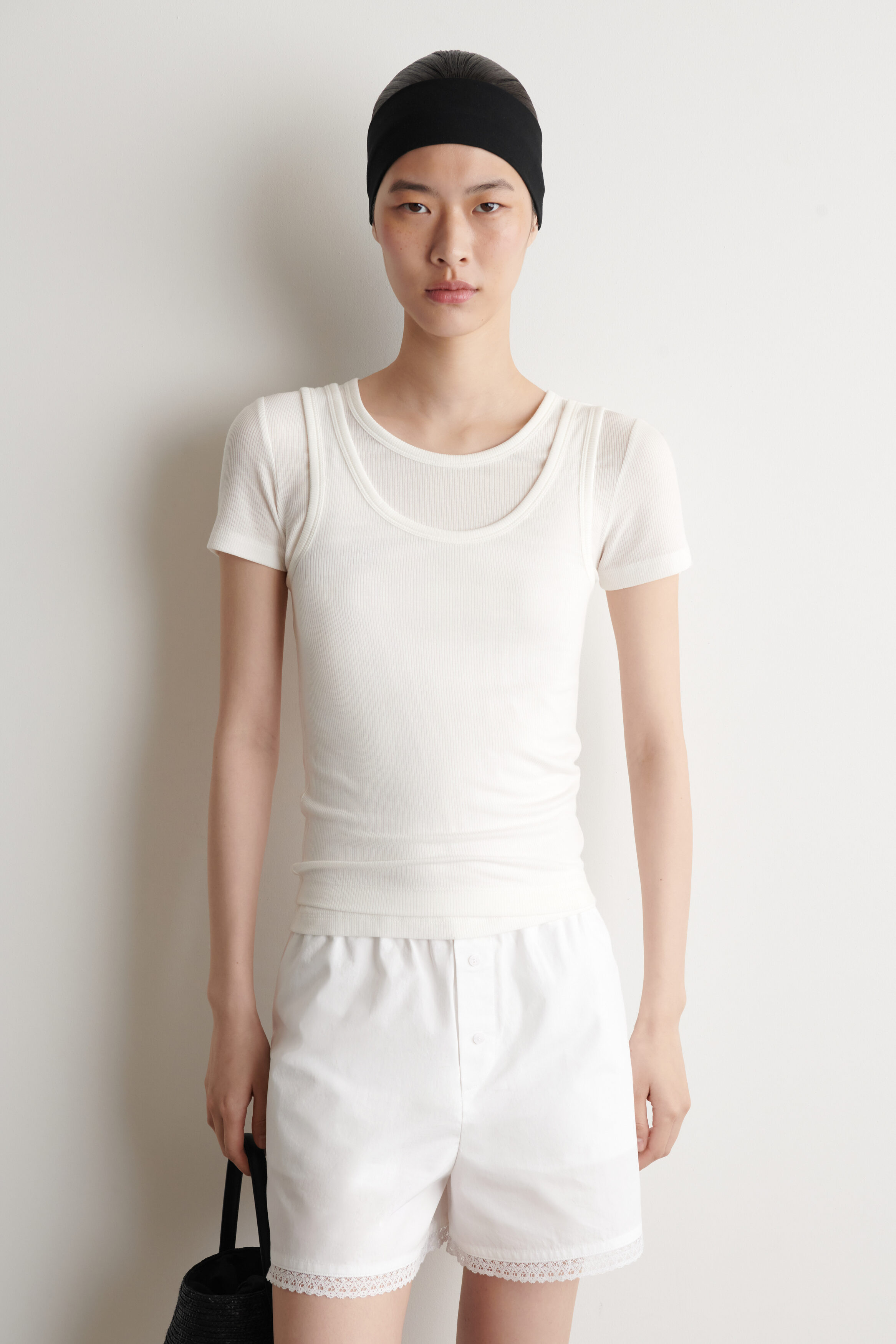 Layered Ribbed-Jersey T-Shirt