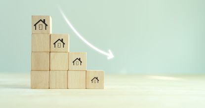 Houses on wooden blocks