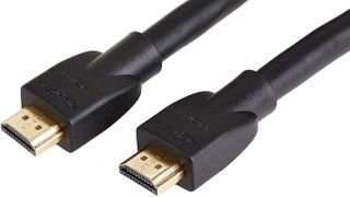 Two AmazonBasics High-Speed HDMI cables close up