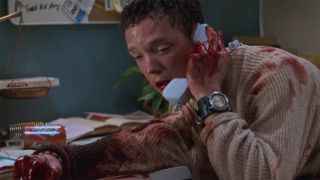 Matthew Lillard as Stu Macher on the phone in Scream
