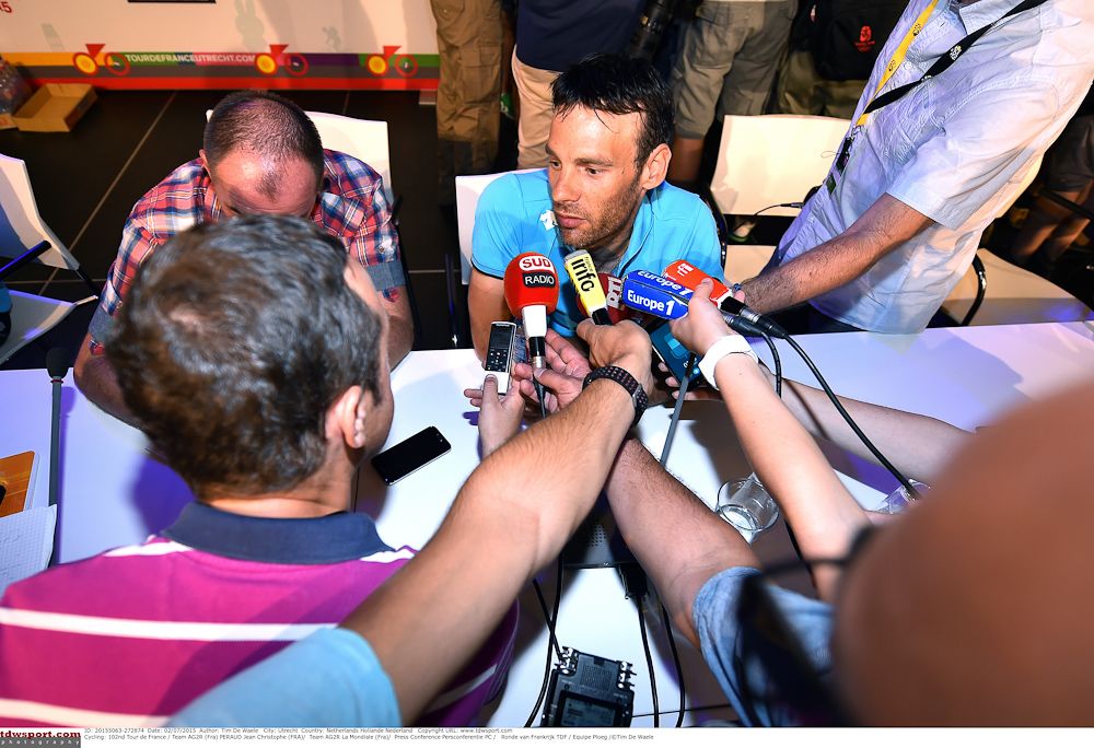Jean-Christophe Peraud speaks to the media.