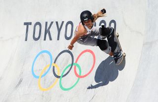 Sky Brown of Great Britain competes in the final of the Women's Park Skateboarding on day twelve of the Tokyo 2020 Olympic Games