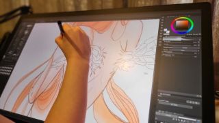 Wacom Cintiq Pro 27 pen display in use