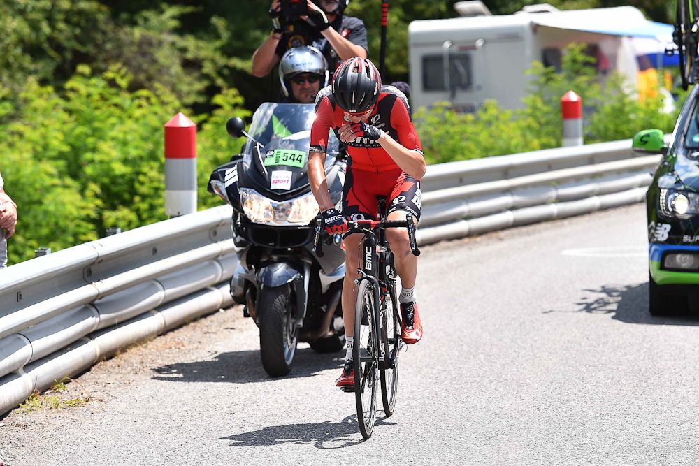 Tejay van Garderen struggles during stage 17.