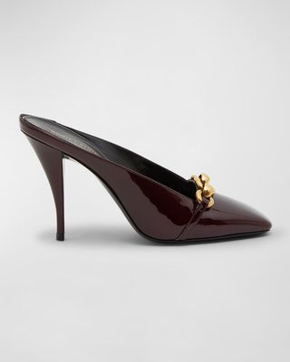 Le Maillon Chain Leather Mule Pumps