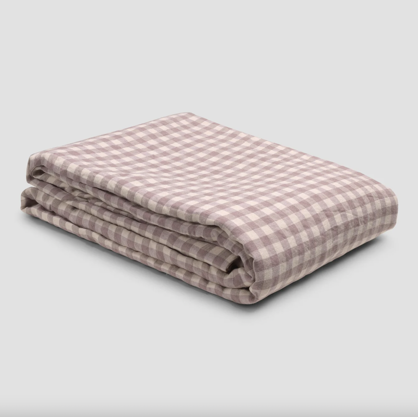Piglet in Bed, Elderberry Gingham Linen Blend Duvet Cover