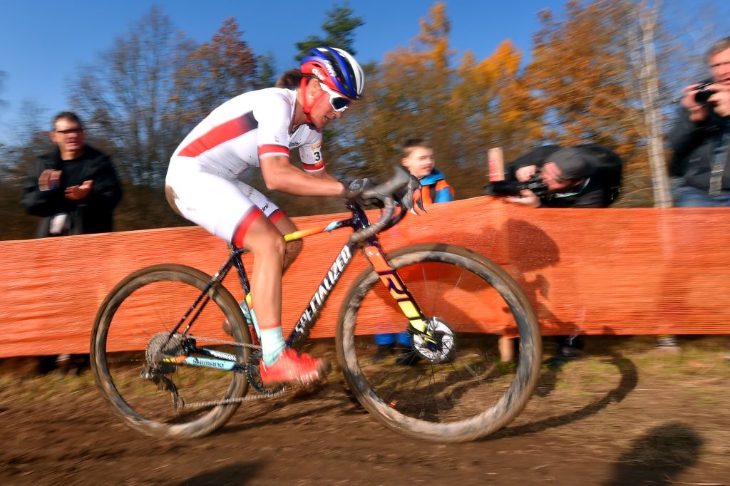 World Cup leader Katerina Nash (Luna) in action on home soil in round 4 of the 2019/20 UCI Cyclo-cross World Cup in Tabor, in the Czech Republic