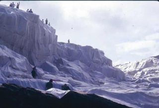 The Australian coastline wrapped by Christo and Jeanne-Claude.