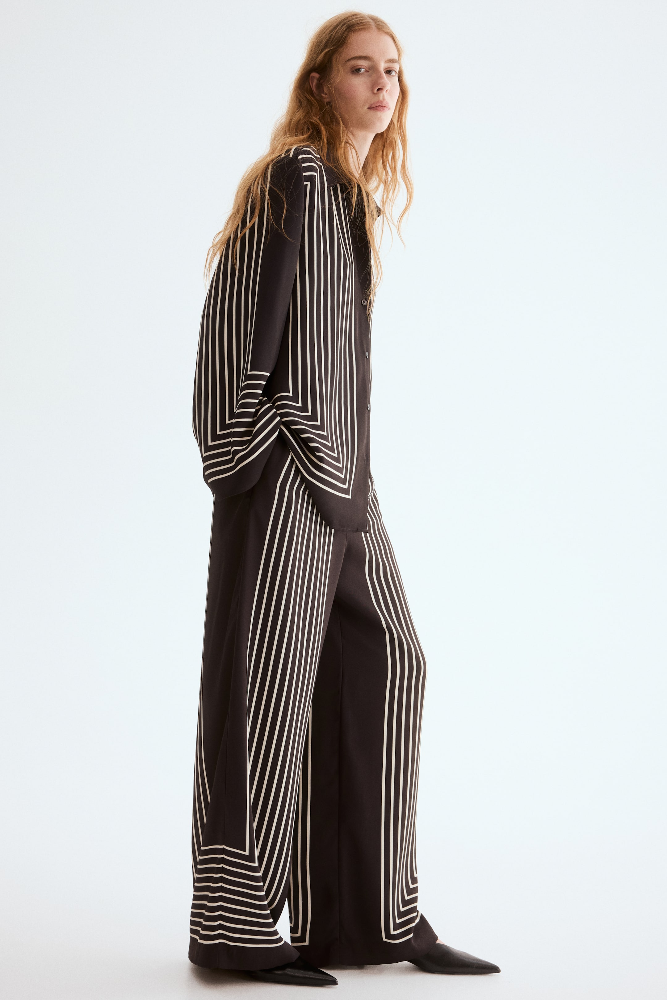 Pull-On Trousers - Dark Blue/patterned