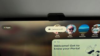 A close up of the camera on the Facebook Portal Plus