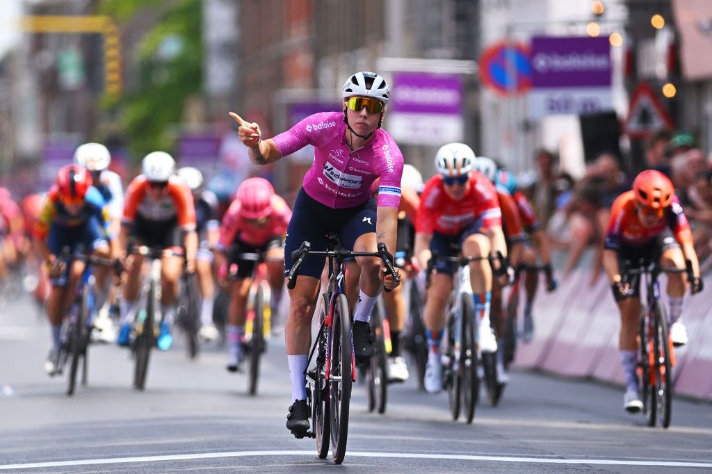 Lorena Wiebes (SD Worx-Protime) celebrates the victory on stage 3a of the Baloise Ladies Tour