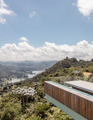 Views of Medellin mountains and nature from J Balvin's home terrace