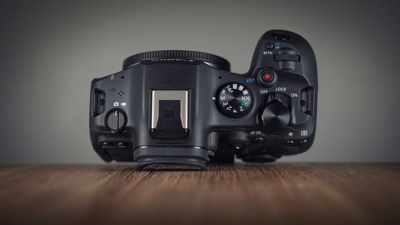 Canon EOS R6 Mark III on a wooden surface