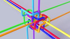 A network of colorful pipes.