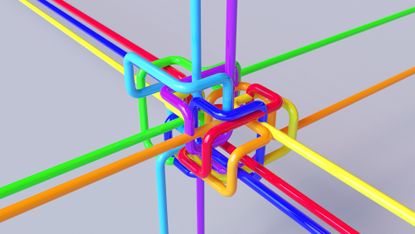 A network of colorful pipes.