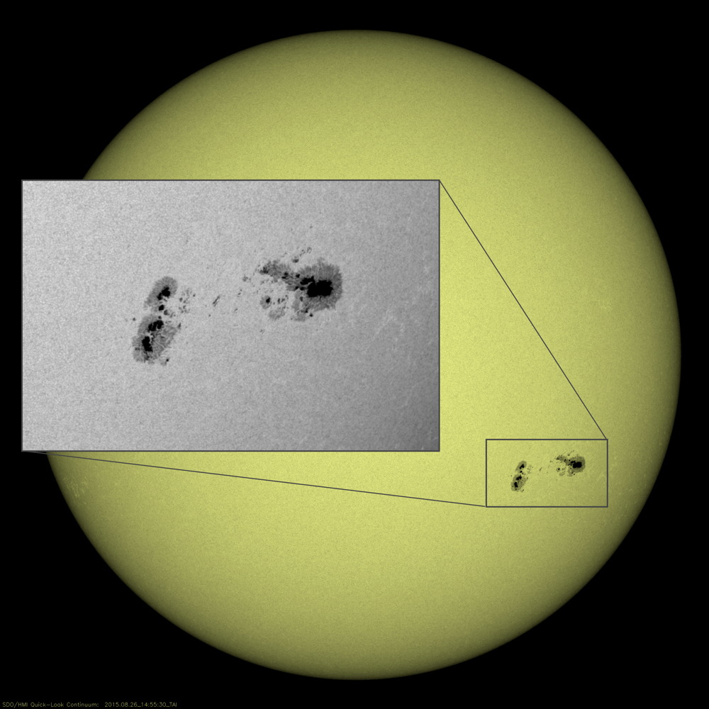 Sunspots on Aug. 26, 2015