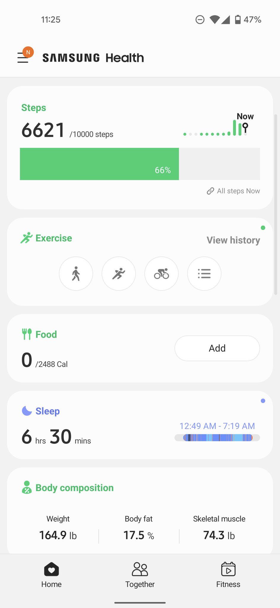 Samsung Health Screenshots