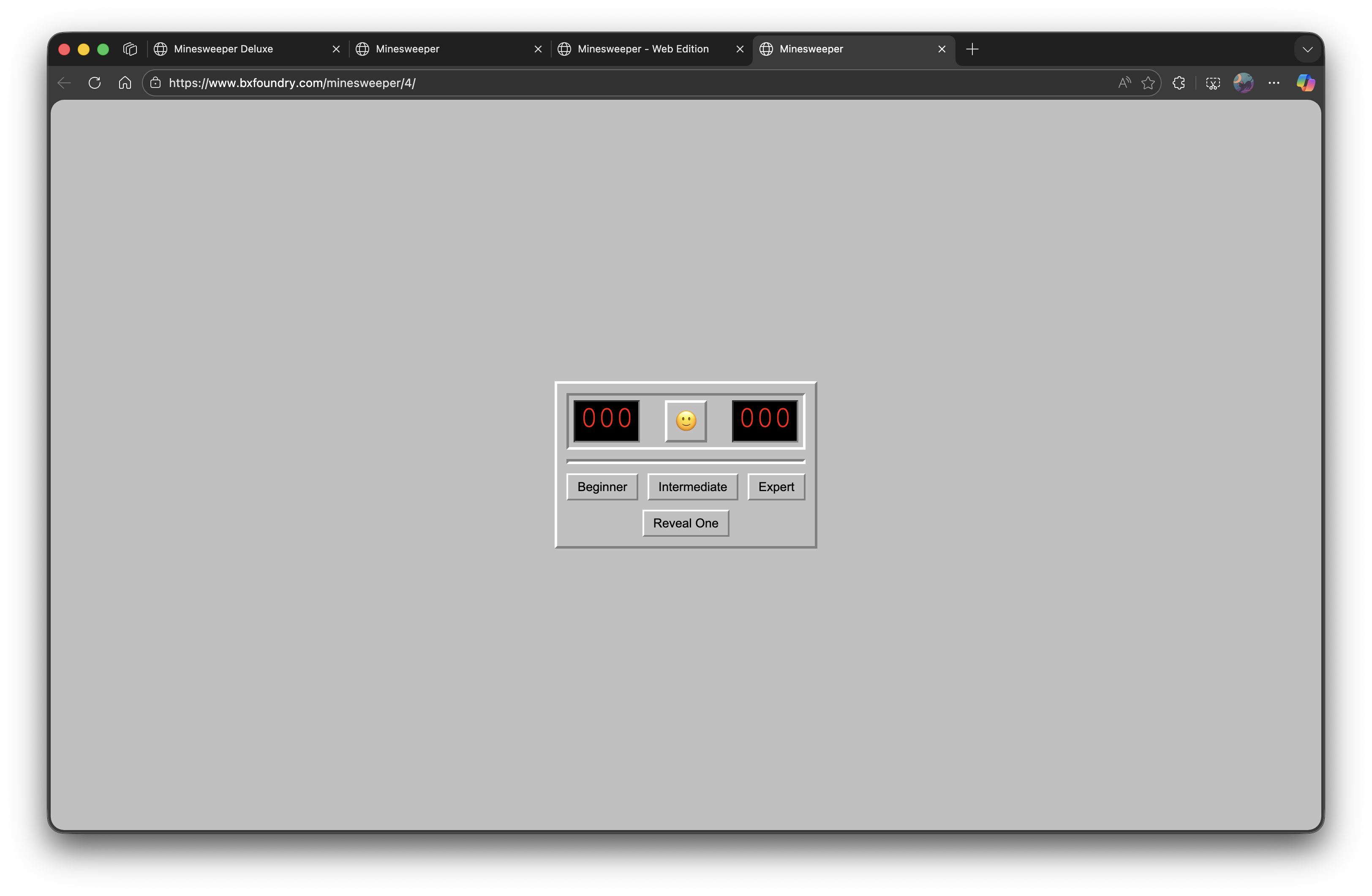 Minesweeper clone built by Google's Gemini CLI, running on desktop