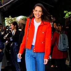 new york, new york november 04 katie holmes at tribeca chanel womens filmmaker luncheon on november 04, 2019 in new york city photo by jackson leegc images