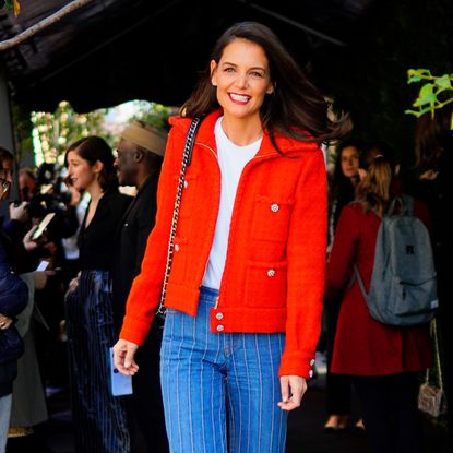 new york, new york november 04 katie holmes at tribeca chanel womens filmmaker luncheon on november 04, 2019 in new york city photo by jackson leegc images