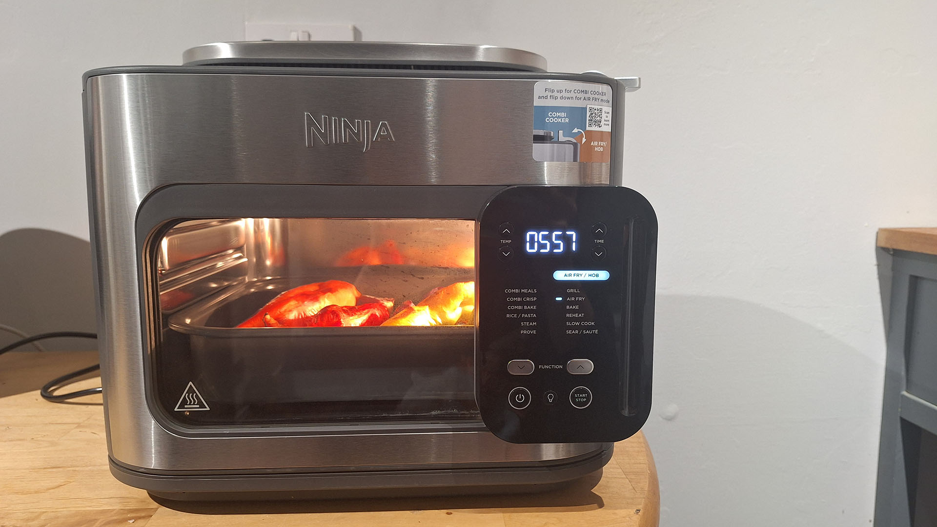 Peppers cooking inside Ninja Combi Multi-Cooker