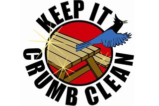 A graphic developed by the Redwood National and State Parks to encourage campers to clean up their food crumbs.