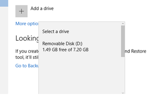 file history select drive