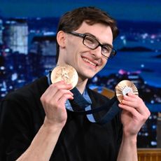 Olympic gymnast Stephen Nedoroscik during an interview on Tuesday, August 13, 2024