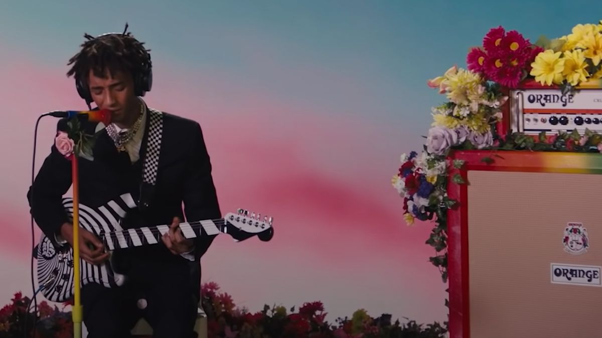 Jaden Smith plays a psychedelic Fender Strat and rainbow-colored Orange amp rig in new performance video of Your Voice