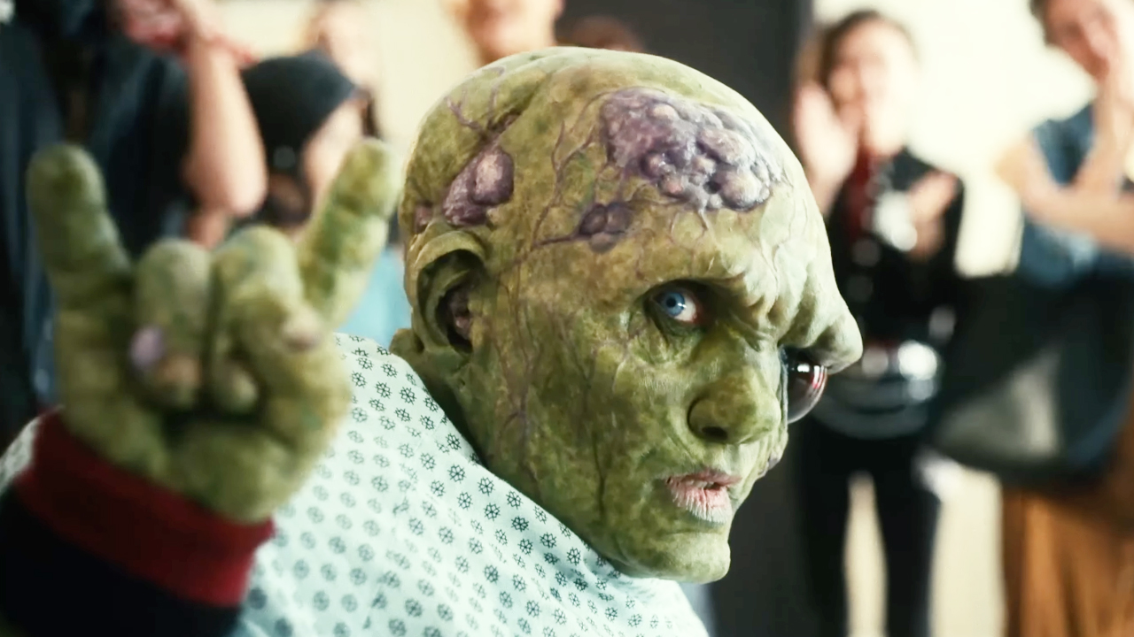 Peter Dinkledge done up as Toxie in the upcoming Toxic Avenger. 