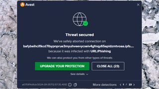 Avast Free Antivirus threat alert